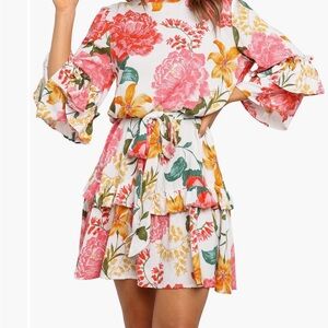 Petal & pup Floral Ruffle Sleeve Dress